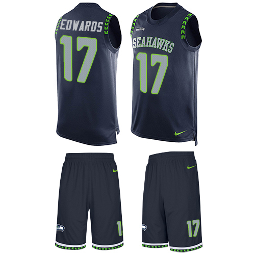 Men's Limited Braylon Edwards Nike Jersey Navy Blue - #17 Tank Top Suit NFL Seattle Seahawks